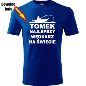 męska koszulka - najlepszy wędkarz na świecie + dowolne imię