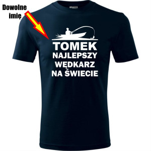 męska koszulka - najlepszy wędkarz na świecie + dowolne imię