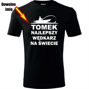 męska koszulka - najlepszy wędkarz na świecie + dowolne imię