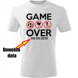 Męska koszulka - Game over + dowolna data