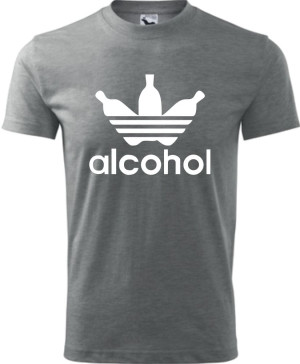 Męska koszulka - Alcohol, śmieszna i wyjątkowa. T-shirt jak znane logo ADIDAS