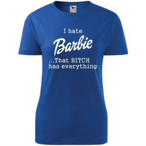 Damska koszulka taliowana - i hate barbie