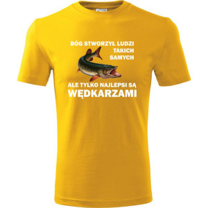męska koszulka - bóg stworzył ludzi takich samych ale tylko najlepsi są wędkarzami