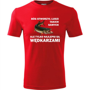 męska koszulka - bóg stworzył ludzi takich samych ale tylko najlepsi są wędkarzami