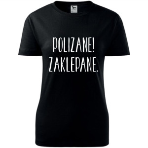 Damska koszulka taliowana - Polizane zaklepane