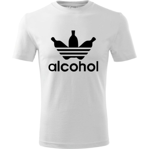 Męska koszulka - Alcohol, śmieszna i wyjątkowa. T-shirt jak znane logo ADIDAS