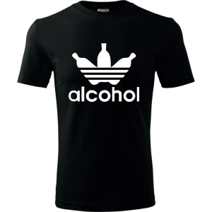 Męska koszulka - Alcohol, śmieszna i wyjątkowa. T-shirt jak znane logo ADIDAS