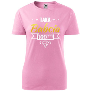 Damska koszulka - Taka babcia to skarb - t-shirt na prezent urodziny dla babci dzień babci