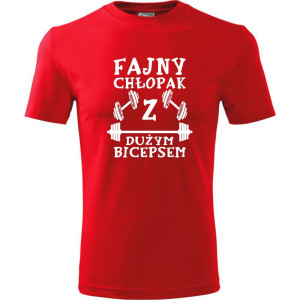 Męska koszulka - Fajny chłopak z dużym bicepsem