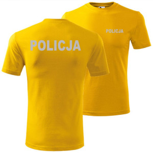 męska koszulka z odblaskowym nadrukiem - policja 01