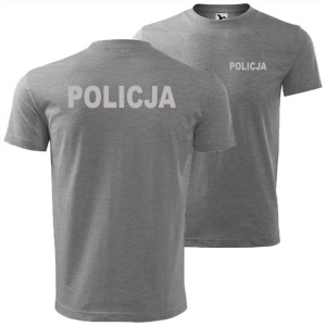 męska koszulka z odblaskowym nadrukiem - policja 01