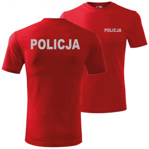 męska koszulka z odblaskowym nadrukiem - policja 01