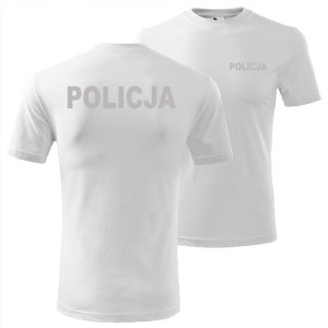 męska koszulka z odblaskowym nadrukiem - policja 01