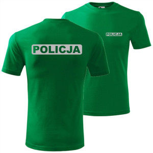 męska koszulka z odblaskowym nadrukiem - policja 02