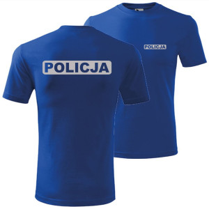 męska koszulka z odblaskowym nadrukiem - policja 02