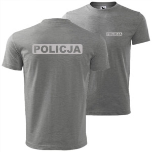 męska koszulka z odblaskowym nadrukiem - policja 02