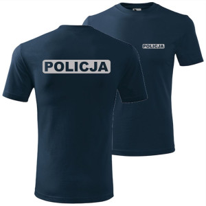 męska koszulka z odblaskowym nadrukiem - policja 02