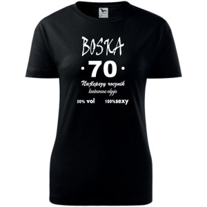 Damska koszulka - boska 70 - na prezent urodziny