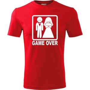 Męska koszulka - Game over 01 prezent dla pana młodego kawalerski