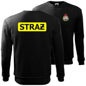 męska bluza klasyczna - logo straż pożarna 03 yel żółty nadruk pierś i tył