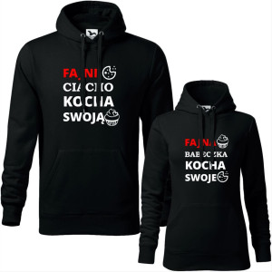 zestaw bluz z kapturem damska i męska - fajne ciacho kocha swoją babeczkę, fajna babeczka kocha swoje ciacho