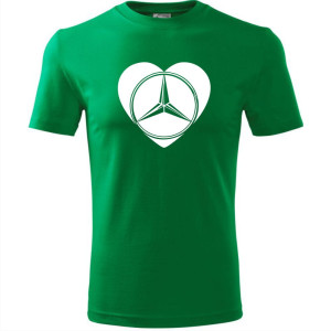 męska koszulka - mercedes love serce t-shirt motoryzacyjny dla fana samochodów