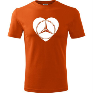 męska koszulka - mercedes love serce t-shirt motoryzacyjny dla fana samochodów