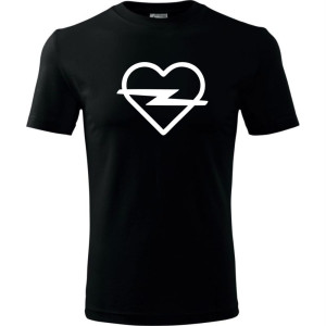 męska koszulka - opel love serce t-shirt motoryzacyjny dla fana samochodów