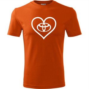 męska koszulka - toyota love serce t-shirt motoryzacyjny dla fana samochodów