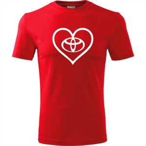 męska koszulka - toyota love serce t-shirt motoryzacyjny dla fana samochodów