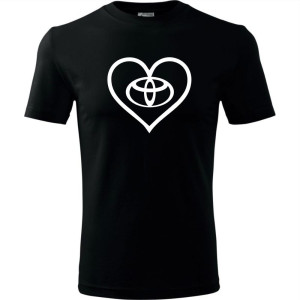 męska koszulka - toyota love serce t-shirt motoryzacyjny dla fana samochodów