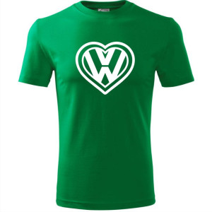 męska koszulka - volkswagen love serce t-shirt motoryzacyjny dla fana samochodów