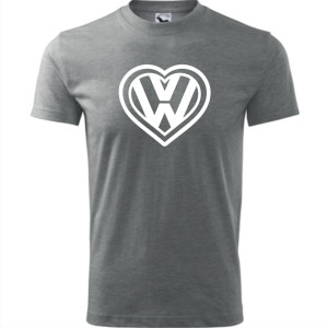 męska koszulka - volkswagen love serce t-shirt motoryzacyjny dla fana samochodów