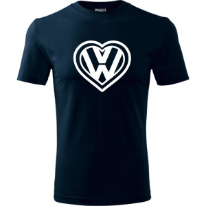 męska koszulka - volkswagen love serce t-shirt motoryzacyjny dla fana samochodów