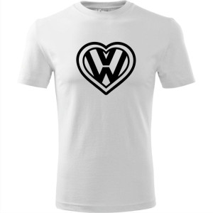 męska koszulka - volkswagen love serce t-shirt motoryzacyjny dla fana samochodów