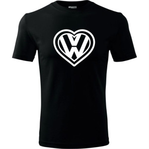 męska koszulka - volkswagen love serce t-shirt motoryzacyjny dla fana samochodów