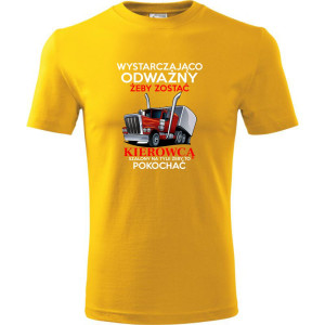 męska koszulka - wystarczająco odważny żeby zostać kierowcą, szalony na tyle żeby to pokochać
