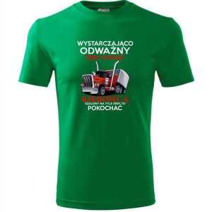 męska koszulka - wystarczająco odważny żeby zostać kierowcą, szalony na tyle żeby to pokochać