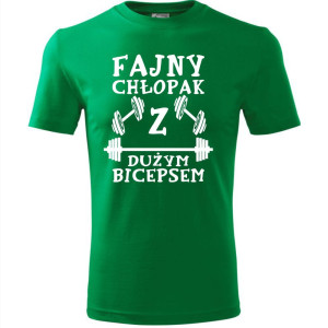 Męska koszulka - Fajny chłopak z dużym bicepsem