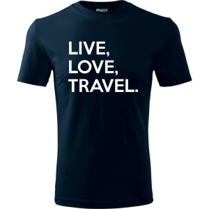 Męska koszulka Turystyczna - Live love travel