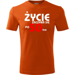 Męska koszulka - życie zaczyna się po 50, t-shirt na prezent