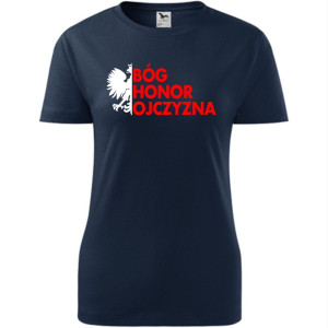 Damska koszulka taliowana - Bóg Honor Ojczyzna