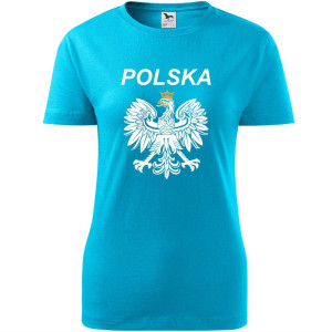 Damska koszulka taliowana - Polska 02, godło