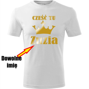 Dziecięca koszulka - Cześć tu + Twoje imię