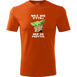 męska koszulka - weź nie pytaj weź się przytul baby yoda