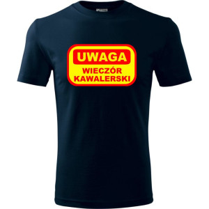 Męska koszulka - Uwaga! Wieczór kawalerski