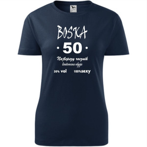 Damska koszulka - Boska 50 na prezent na urodziny na pięćdziesiątkę dla niej