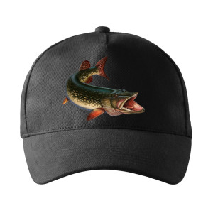 Czapka z daszkiem unisex - dla wędkarzy - Ryba - kolor czarny, Bejsbolówka, BASEBALL HAT CAP