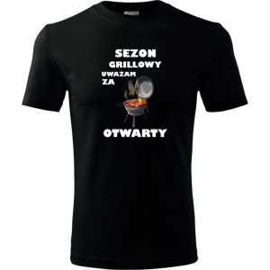 męska koszulka - sezon grillowy uważam za otwarty