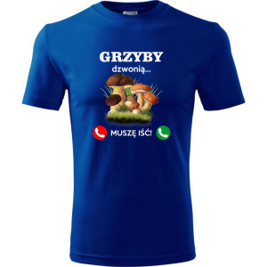 męska koszulka grzyby dzwonią, muszę iść!